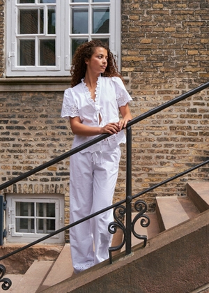 Satsi Embroidery bluse White Neo Noir 